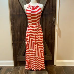 Red & White Striped Dress
